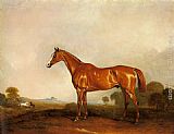 A Chestnut Hunter in a Landscape by John Ferneley Snr